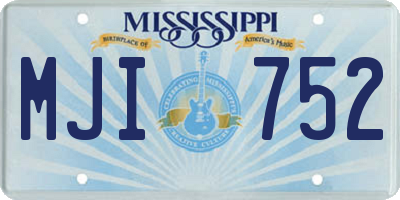 MS license plate MJI752