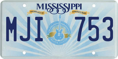 MS license plate MJI753
