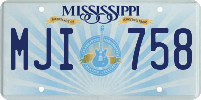 MS license plate MJI758
