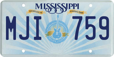 MS license plate MJI759