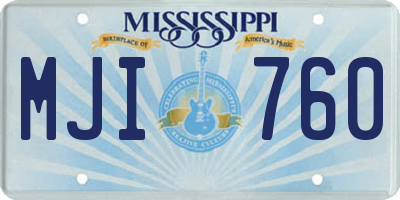 MS license plate MJI760