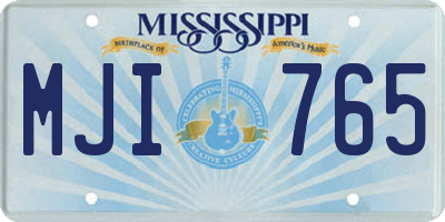 MS license plate MJI765