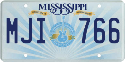 MS license plate MJI766