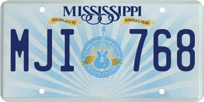MS license plate MJI768