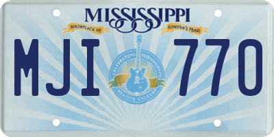 MS license plate MJI770