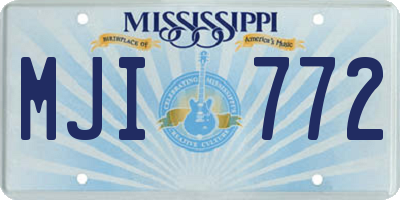 MS license plate MJI772