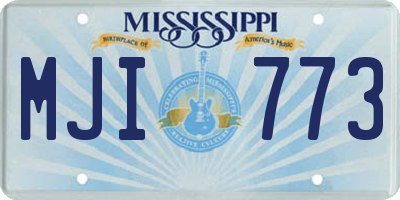 MS license plate MJI773