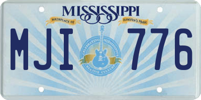 MS license plate MJI776
