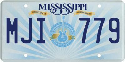 MS license plate MJI779