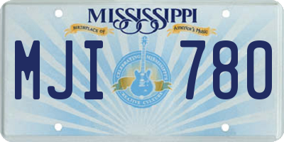 MS license plate MJI780