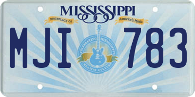 MS license plate MJI783