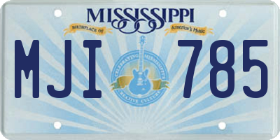 MS license plate MJI785