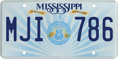 MS license plate MJI786