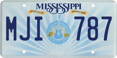 MS license plate MJI787