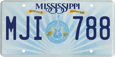 MS license plate MJI788