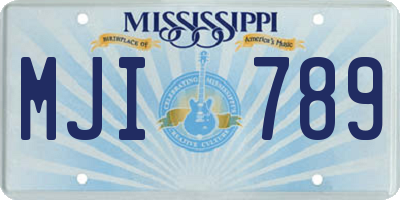 MS license plate MJI789