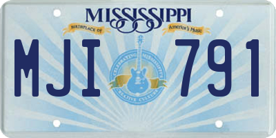 MS license plate MJI791