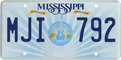 MS license plate MJI792