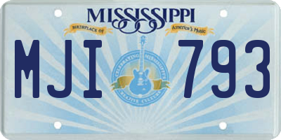MS license plate MJI793