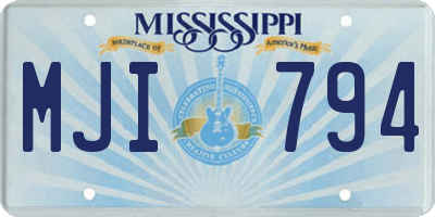 MS license plate MJI794