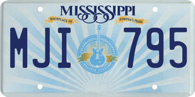 MS license plate MJI795
