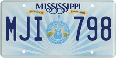MS license plate MJI798