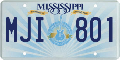 MS license plate MJI801