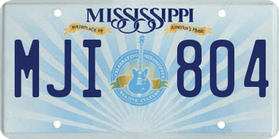 MS license plate MJI804