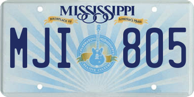 MS license plate MJI805
