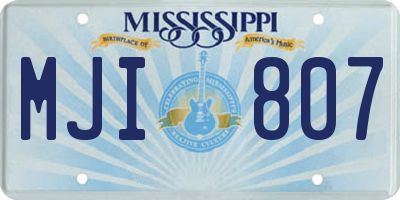 MS license plate MJI807