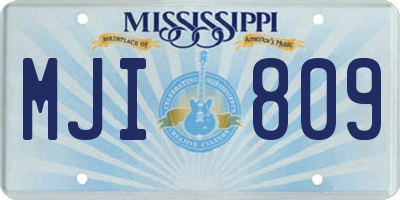 MS license plate MJI809