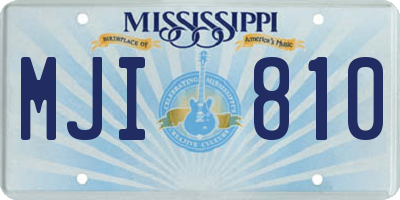 MS license plate MJI810