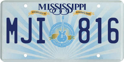 MS license plate MJI816