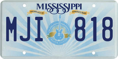 MS license plate MJI818