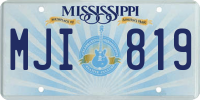MS license plate MJI819