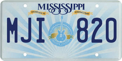 MS license plate MJI820