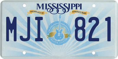 MS license plate MJI821