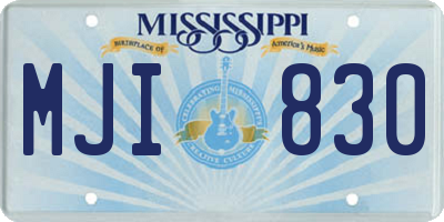 MS license plate MJI830