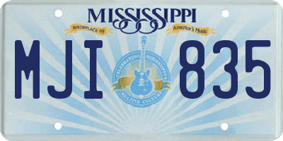 MS license plate MJI835