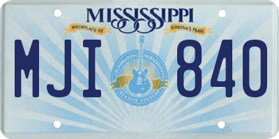 MS license plate MJI840