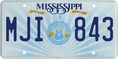 MS license plate MJI843