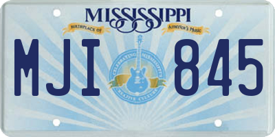 MS license plate MJI845