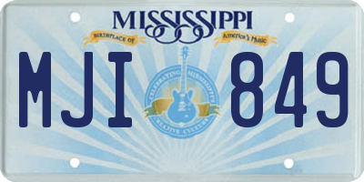 MS license plate MJI849