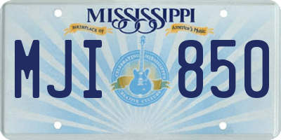 MS license plate MJI850