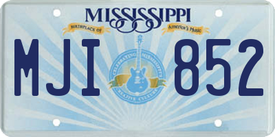 MS license plate MJI852