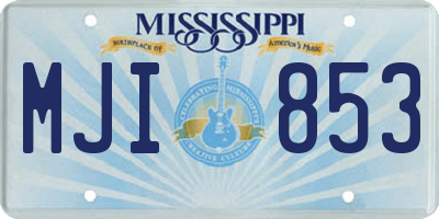 MS license plate MJI853