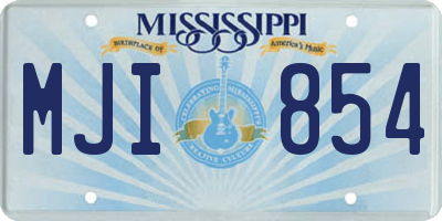 MS license plate MJI854