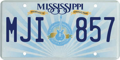 MS license plate MJI857