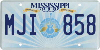MS license plate MJI858