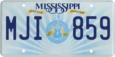 MS license plate MJI859